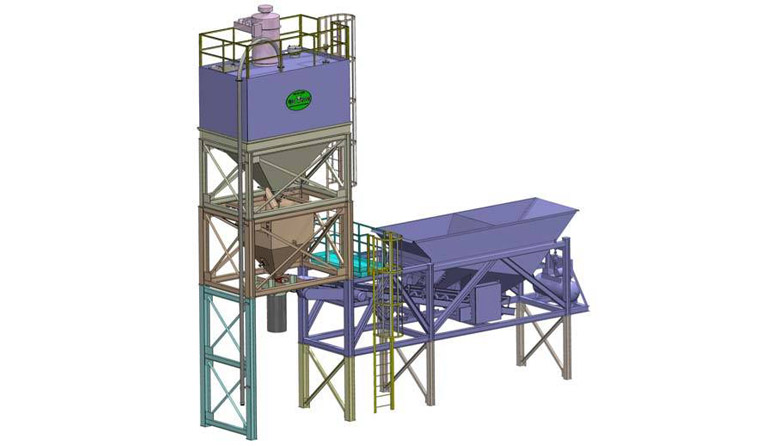 LPC With Silo-Dry Concrete Batch Plant with Overhead Silo - Decumulative