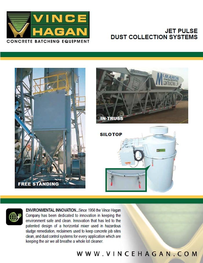 Cement Dust Collectors | In-Truss • Free Standing • Silo Top | Vince Hagan Product Brochure
