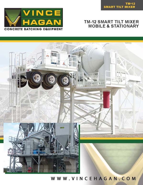 Concrete Batch Plant | Stationary & Portable TM 12 Tilt Mixer | Vince Hagan Product Brochure