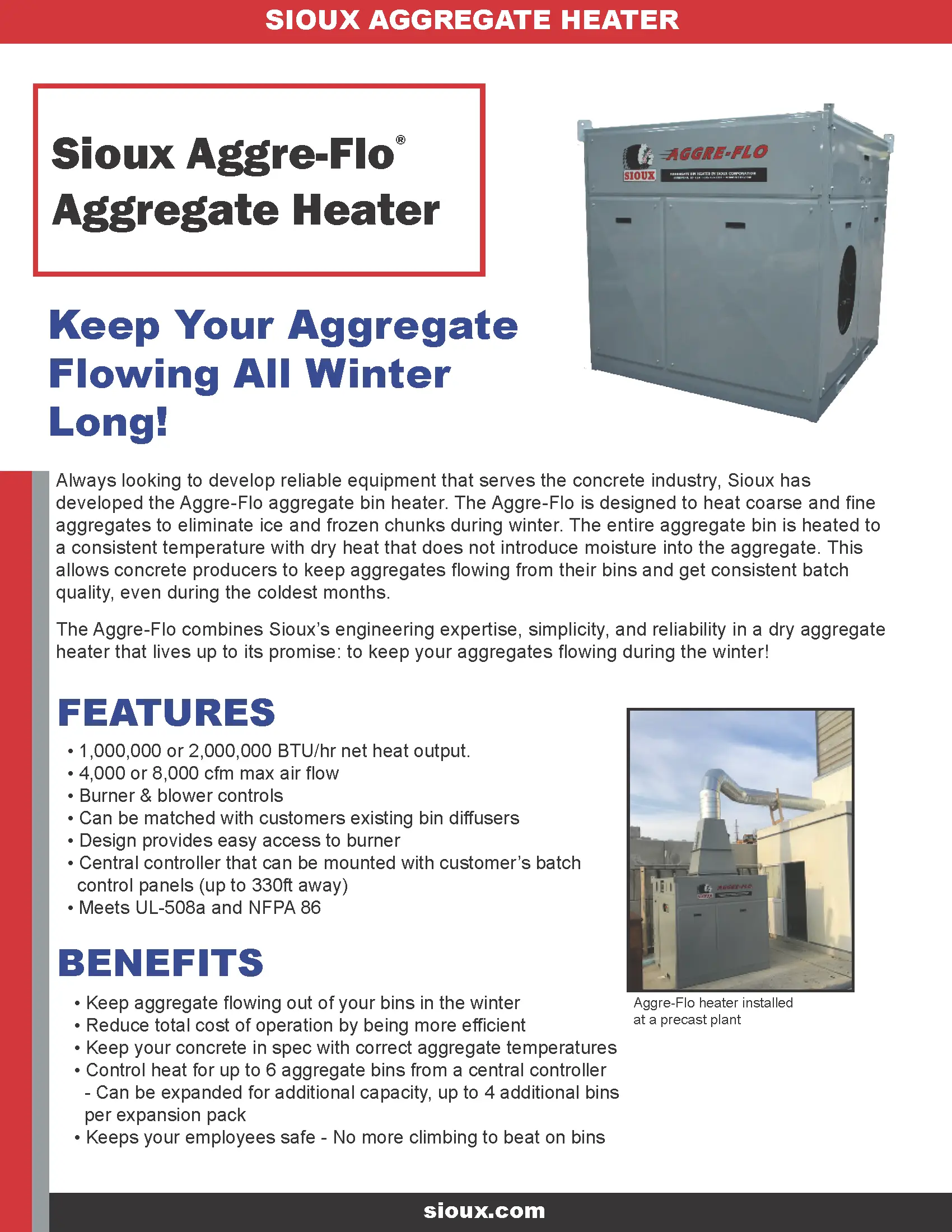 Sioux Aggregate Heater Brochure